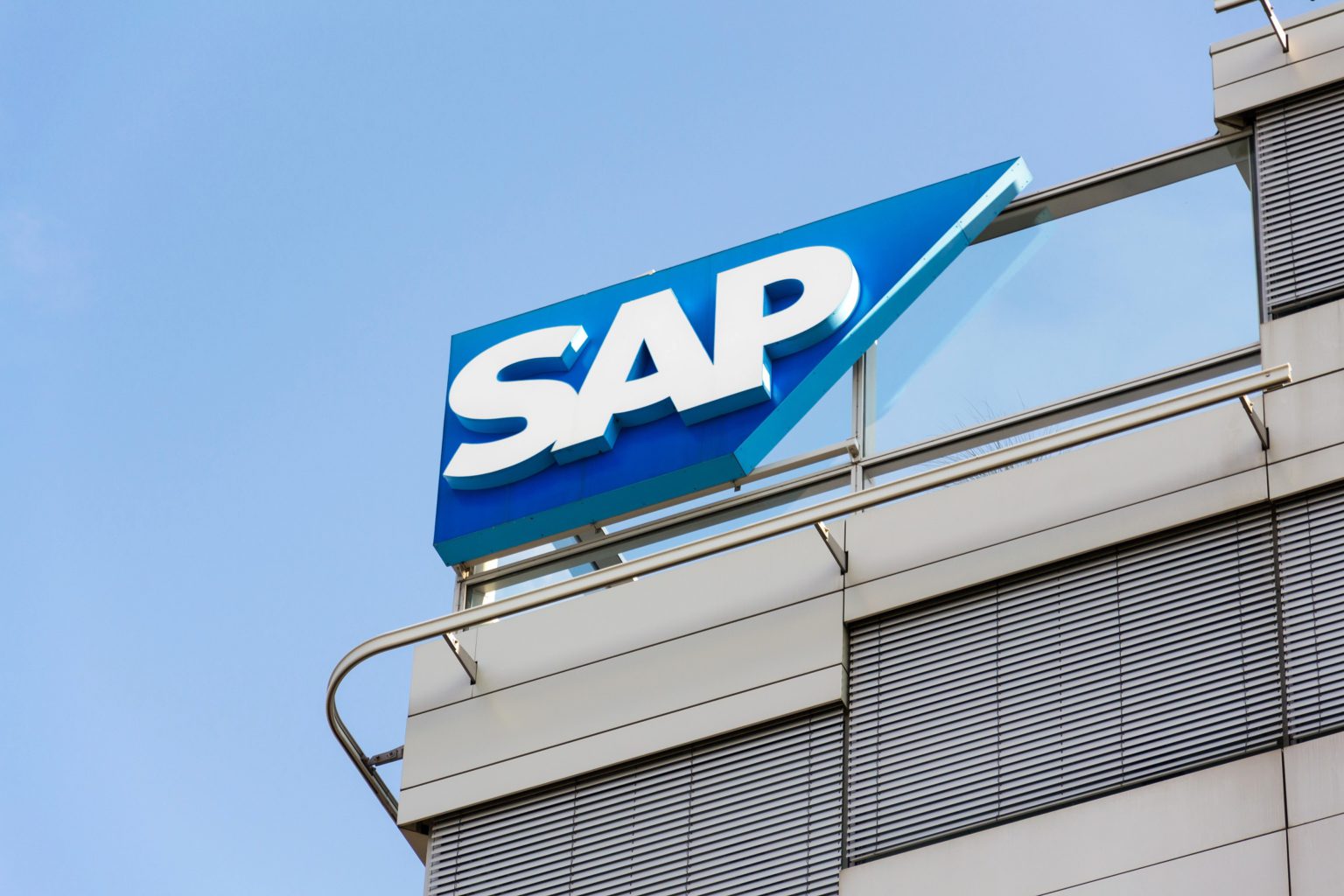 SAP Multinational Software Corporation Logo On Czech Headquarters sap-multinational-software-corporation-logo-on-czech-headquarters